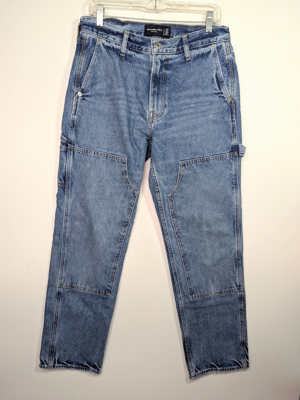 Abercrombie & Fitch Jeans Men 31x32 Loose 90s Carpenter Denim Double Knee Blue